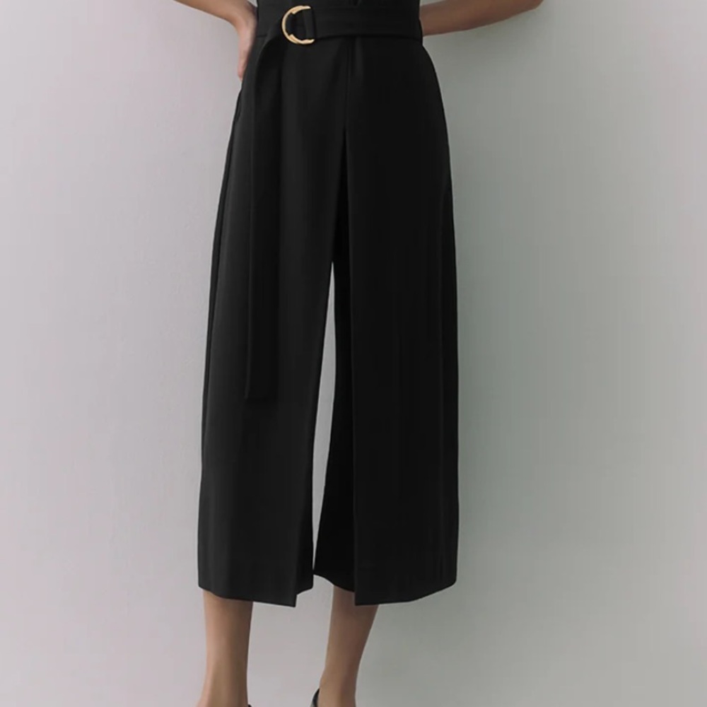 Cuyana Ponte Cropped Wide Leg Pant